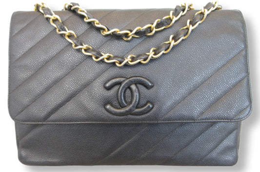 CHANEL Bias stitch chain shoulder bag